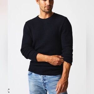 Billy Reid Mini Waffle Crew Medium Long Sleeve Shirt Cotton Cashmere Blend